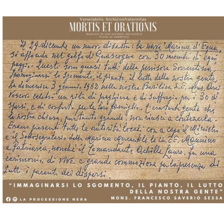 Piano di Sorrento, il disastro della Marina d’Aequa nello scritto di Mons. Sessa: quando la chiesa non bastò a contenere il dolore