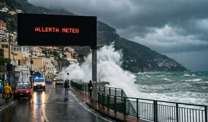 Allerta meteo di 24 ore in Campania: maltempo anche su Penisola Sorrentina e Costiera Amalfitana