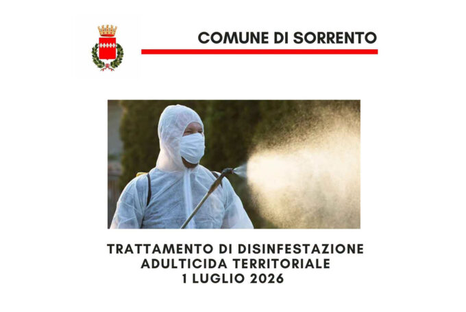 Sorrento, al via il trattamento notturno di disinfestazione adulticida su tutto il territorio comunale