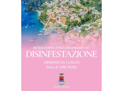 Positano, intervento straordinario di disinfestazione nella notte: le raccomandazioni del Comune
