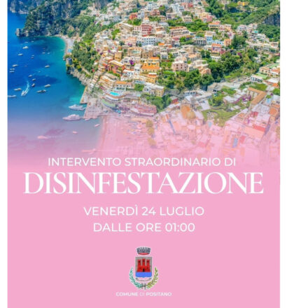 Positano, intervento straordinario di disinfestazione nella notte: le raccomandazioni del Comune