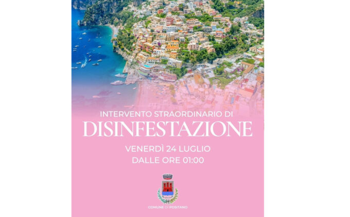 Positano, intervento straordinario di disinfestazione nella notte: le raccomandazioni del Comune