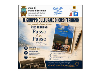 A Piano di Sorrento questa sera “Passo dopo passo”: cinquant’anni di viaggi, amicizia e ricordi nel libro di Ciro Ferrigno