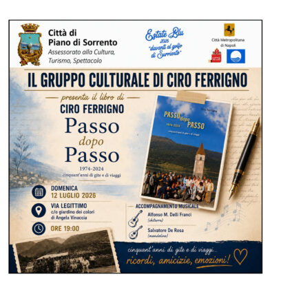 A Piano di Sorrento questa sera “Passo dopo passo”: cinquant’anni di viaggi, amicizia e ricordi nel libro di Ciro Ferrigno