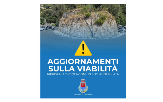 Positano, ripristinata la viabilità sulla Strada Statale 163 in località Annunziata: torna regolare la circolazione