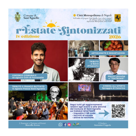 A Sant’Agnello al via il cartellone degli eventi “rEstate Sintonizzati 2026”