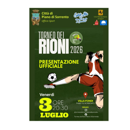 Piano di Sorrento, presentazione ufficiale dell’edizione 2026 del Torneo dei Rioni