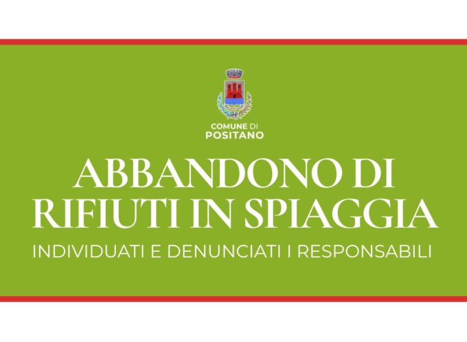 Positano, abbandono di rifiuti in spiaggia: individuati e denunciati i responsabili