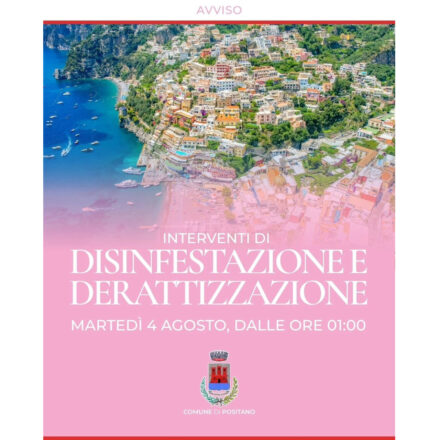 Positano, nella notte interventi di derattizzazione e disinfestazione: ecco le aree interessate
