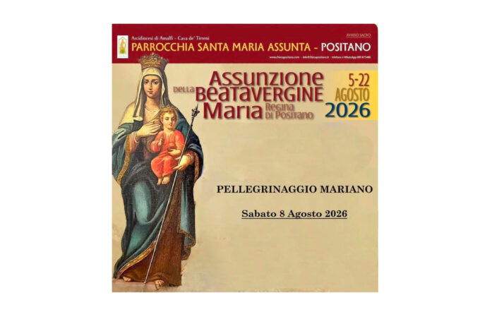 Positano in cammino, sabato 8 agosto il Pellegrinaggio Mariano verso la Chiesa di Santa Maria Assunta