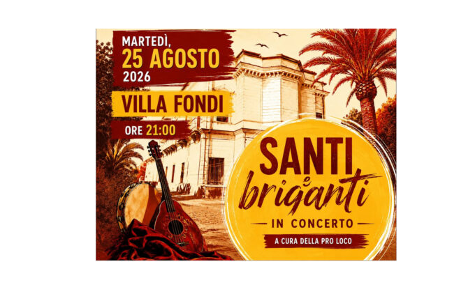 Piano di Sorrento, questa sera a Villa Fondi appuntamento con la musica popolare di “Santi e Briganti”