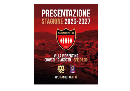 Il Sorrento Calcio si presenta alla città: appuntamento il 13 agosto a Villa Fiorentino