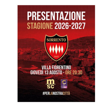 Il Sorrento Calcio si presenta alla città: appuntamento il 13 agosto a Villa Fiorentino