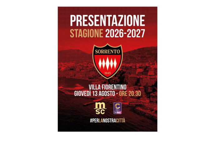 Il Sorrento Calcio si presenta alla città: appuntamento il 13 agosto a Villa Fiorentino