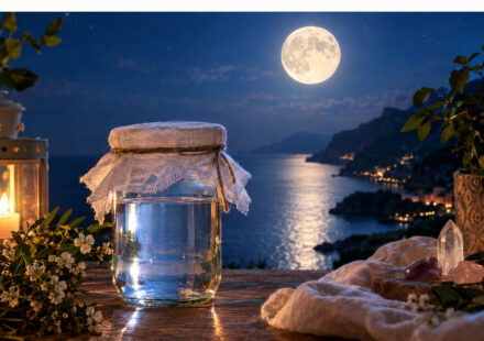 Acqua di Luna piena: come prepararla e come utilizzarla nei piccoli rituali di benessere e spiritualità
