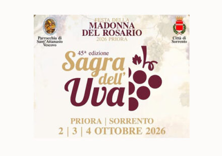Sorrento, dal 2 al 4 ottobre torna la Sagra dell’Uva a Priora tra gastronomia, musica e tradizione – PROGRAMMA